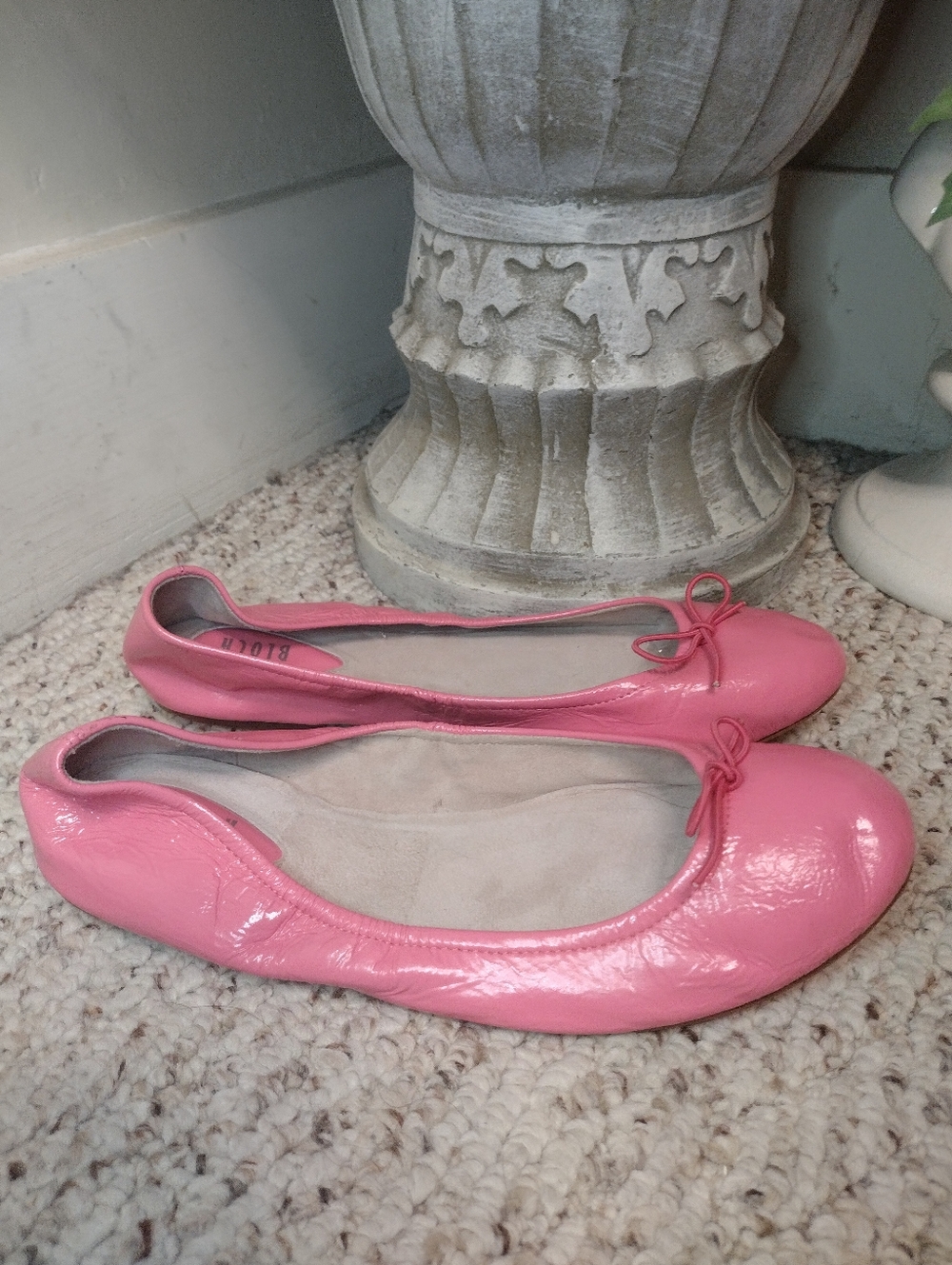 Bloch Nashira Pink Patent Leather Bowed Ballet Flats